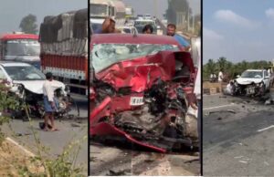 ಕಾರುಗಳ ನಡುವೆ ಭೀಕರ ಅಪಘಾತ; ನಾಲ್ವರ ದುರ್ಮರಣ