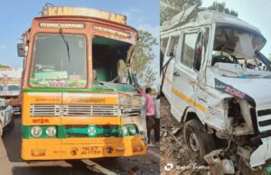 ಟಿಟಿ ವಾಹನದ ಟೈಯರ್ ಬ್ಲಾಸ್ಟ್ ಆಗಿ ಸರಣಿ ಅಪಘಾತ: ಮೂವರು ಸ್ಥಳದಲ್ಲೇ ಸಾವು