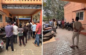 ನಿಯಮ ಉಲ್ಲಂಘಿಸಿದ ದ್ವಿಚಕ್ರ ವಾಹನಗಳಿಗೆ ಬಿಸಿ ಮುಟ್ಟಿಸಿದ ಅಧಿಕಾರಿ