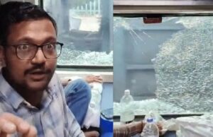 ಕುಂಭಮೇಳಕ್ಕೆ ಭಕ್ತರನ್ನು ಕರೆದೊಯ್ಯುತ್ತಿದ್ದ ರೈಲಿಗೆ ಕಲ್ಲು ತೂರಾಟ