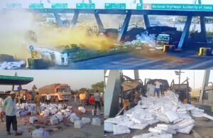 ಬೊಲೆರೊಗೆ ಡಿಕ್ಕಿ ಹೊಡೆದು ಡಿವೈಡರ್ ಗೆ ಗುದ್ದಿದ ಲಾರಿ: ಚಾಲಕ ಸ್ಥಳದಲ್ಲಿಯೇ ಸಾವು