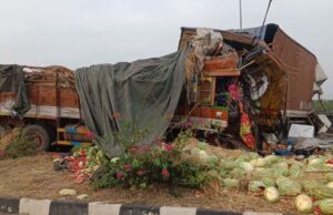 ಲಾರಿ – ಟ್ರಕ್ ಡಿಕ್ಕಿಯಾಗಿ ಮೂವರು ಸಾವು