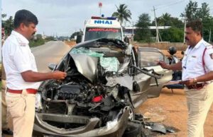 ನೆಲಮಂಗಲದಲ್ಲಿ ಕೆಕೆಆರ್ಟಿಸಿ ಬಸ್ಗೆ ಕಾರು ಡಿಕ್ಕಿ: ಓರ್ವ ಸ್ಥಳದಲ್ಲೇ ಸಾವು, ಇಬ್ಬರಿಗೆ ಗಂಭೀರ ಗಾಯ