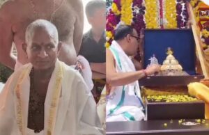 ಕೊಲ್ಲೂರು ಮೂಕಾಂಬಿಕೆಗೆ ವಜ್ರದ ಕಿರೀಟ ಅರ್ಪಿಸಿದ ಇಳಯರಾಜ