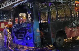 ಪ್ರಯಾಣಿಕರಿದ್ದ ಬಿಎಂಟಿಸಿ ಬಸ್ನಲ್ಲಿ ಭಾರೀ ಬೆಂಕಿ ಅವಘಡ..!