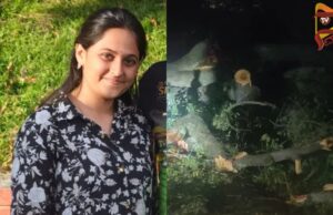 ಬೃಹತ್ ಗಾತ್ರದ ಮರದ ಕೊಂಬೆ ಬಿದ್ದು ಯುವತಿ ಸಾವು ..!