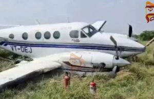 ಟೇಕಾಫ್ ಆದ ಕೆಲವೇ ಸ್ಕಿಡ್ ಆಗಿ ಹುಲ್ಲಿನ ಮೇಲೆ ಬಿದ್ದ ಪ್ರೈವೆಟ್ ಜೆಟ್