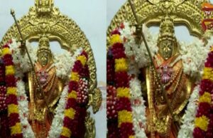 ಕೇಸರಿ ಬಣ್ಣದ ಸೀರೆಯಲ್ಲಿ ಕಂಗೊಳಿಸುತ್ತಿರುವ ತಾಯಿ ಚಾಮುಂಡೇಶ್ವರಿ