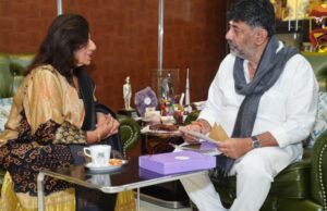 ಇಂದು ಡಿಕೆಶಿಯನ್ನು ಭೇಟಿಯಾದ ಕಿರಣ್ ಮಜುಂದಾರ್ ಶಾ