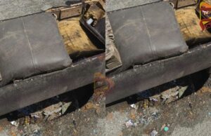 ಹಳೆ ಸೋಫಾದಿಂದ ರಸ್ತೆ ಗುಂಡಿ ಮುಚ್ಚಿದ ಬೆಂಗಳೂರಿನ ಜನರು