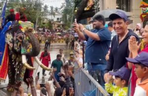 ದಸರಾ ಮೆರವಣಿಗೆ ವೇಳೆ ತಮಟೆ ಸದ್ದಿಗೆ ಸ್ಟೇಪ್ ಹಾಕಿದ ನಟ ಶಿವಣ್ಣ