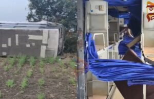 ಚಾಲಕನ ನಿಯಂತ್ರಣ ತಪ್ಪಿ ಮಂತ್ರಾಲಯಕ್ಕೆ ಹೊರಟಿದ್ದ, ಸ್ಲೀಪರ್ ಬಸ್ ಪಲ್ಟಿ