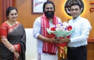 ಗೋವಾ ಸಿಎಂ ಭೇಟಿಯಾದ ನಟ ರಿಷಬ್ ಶೆಟ್ಟಿ