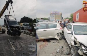 ಬೆಂಗಳೂರು, ಚೆನೈ ಹೈವೇಯಲ್ಲಿ ಕಾರು, ಲಾರಿ ನಡುವೆ ಸರಣಿ ಅಪಘಾತ