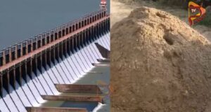 ತುಂಗಭದ್ರಾ ನದಿಗೆ ಅಡ್ಡಲಾಗಿ ಸೇತುವೆ ನಿರ್ಮಿಸಿ ಮರಳು ಲೂಟಿ