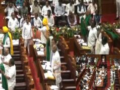 ವಿಧಾನ ಪರಿಷತ್ನಲ್ಲಿ ಹಳದಿ ಪೇಟ ಗಲಾಟೆ – ಕಲಾಪ ಮುಂದೂಡಿಕೆ