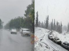 ದೆಹಲಿ ಸೇರಿ ಪ್ರದೇಶದಾದ್ಯಂತ ಮಳೆ; ಕಾಶ್ಮೀರದಲ್ಲಿ ಹಿಮಪಾತ