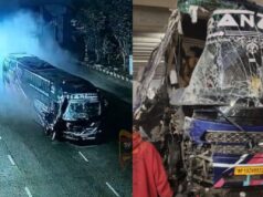 ದೇವನಹಳ್ಳಿ ಟೋಲ್ ಬೂತ್ಗೆ ಸ್ಲೀಪರ್ ಬಸ್ ಡಿಕ್ಕಿ..!