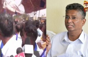 ಸುಂಟರಗಾಳಿಗೆ ಕುಸಿದ ಪೆಂಡಾಲ್ – ಸತೀಶ್ ಜಾರಕಿಹೊಳಿ ಅಪಾಯದಿಂದ ಪಾರು