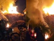 ಕೆ.ಆರ್ ಪೇಟೆ – ಬೆಂಕಿಯ ಕಿನ್ನಾಲೆಗೆ ಹುಲ್ಲಿನ ಮೆದೆ ಭಸ್ಮ..!