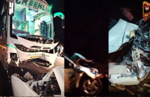 ಖಾಸಗಿ ಬಸ್ – ಕಾರಿನ ನಡುವೆ ಮುಖಾಮುಖಿ ಡಿಕ್ಕಿ – ಚಾಲಕ ಗಂಭೀರ..!