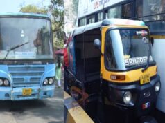 ಸರ್ಕಾರಿ ಬಸ್ ಬ್ರೇಕ್ ಫೇಲ್ ಆಗಿ ಸರಣಿ ಅಪಘಾತ – ಬಸ್, ಆಟೋ ಜಖಂ