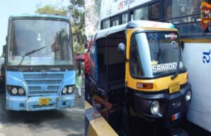 ಸರ್ಕಾರಿ ಬಸ್ ಬ್ರೇಕ್ ಫೇಲ್ ಆಗಿ ಸರಣಿ ಅಪಘಾತ – ಬಸ್, ಆಟೋ ಜಖಂ