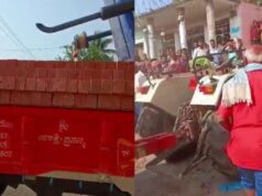 ಇಟ್ಟಿಗೆ ತುಂಬಿದ ಟ್ರ್ಯಾಕ್ಟರ್ - ಟ್ರೇಲರ್ ಮಧ್ಯೆ ಸಿಲುಕಿ ಚಾಲಕ ಸಾವು..!