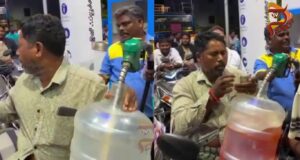 ಪೆಟ್ರೋಲ್ ದರ ಹೆಚ್ಚಾಗುತ್ತೆ ಅಂತ, ಬಂಕ್ಗೆ ನೀರಿನ ಜಾರ್ ಹೊತ್ತುಕೊಂಡು ಬಂದ ಸವಾರ..!