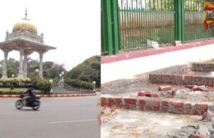 ಮೈಸೂರು ಪಾಲಿಕೆಯಿಂದಲೇ ಫುಟ್ಪಾತ್ ಒತ್ತುವರಿ..!