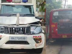 ಸರ್ಕಾರಿ ಬಸ್ಗೆ ಗುದ್ದಿದ ಡೆಪ್ಯುಟಿ ಸ್ಪೀಕರ್ ಎಸ್ಕಾರ್ಟ್ ವಾಹನ – ಕೇಸ್ ದಾಖಲು