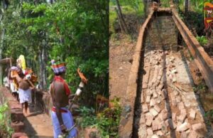 ದೈವದ ಭಂಡಾರ ಮೆರವಣಿಗೆ ವೇಳೆ ಕುಸಿದ ಕಾಲು ಸಂಕ