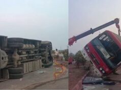 ಚಳ್ಳಕೆರೆ ಬಳಿ ಸರ್ಕಾರಿ ಬಸ್ ಪಲ್ಟಿ – 44 ಪ್ರಯಾಣಿಕರು ಪಾರು