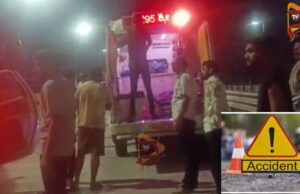 ಲಾರಿ, ಕಾರು ನಡುವೆ ಭೀಕರ ಅಪಘಾತ; ಓರ್ವ ಸಾವು, ಮೂವರಿಗೆ ಗಂಭೀರ ಗಾಯ..!