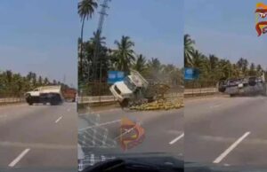 ಮೈಸೂರು ಬೆಂಗಳೂರು ಎಕ್ಸ್ಪ್ರೆಸ್ವೇನಲ್ಲಿ ವಾಹನ ಪಲ್ಟಿ, ಭಯಾನಕ ದೃಶ್ಯ ಸೆರೆ..!