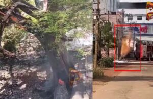 ಅಮೃತ ಯೋಜನೆಯ ಗ್ಯಾಸ್ ಪೈಪ್ಲೈನ್ ಲೀಕಾಗಿ ಬೆಂಕಿ; ತಪ್ಪಿದ ಭಾರೀ ದುರಂತ..!