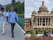 ವಿಧಾನಸೌಧಕ್ಕೆ ರಾಜಭವನದಿಂದ ನಡೆದಕೊಂಡು ಬಂದ ಸಚಿವ ಕೃಷ್ಣಬೈರೇಗೌಡ
