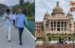 ವಿಧಾನಸೌಧಕ್ಕೆ ರಾಜಭವನದಿಂದ ನಡೆದಕೊಂಡು ಬಂದ ಸಚಿವ ಕೃಷ್ಣಬೈರೇಗೌಡ